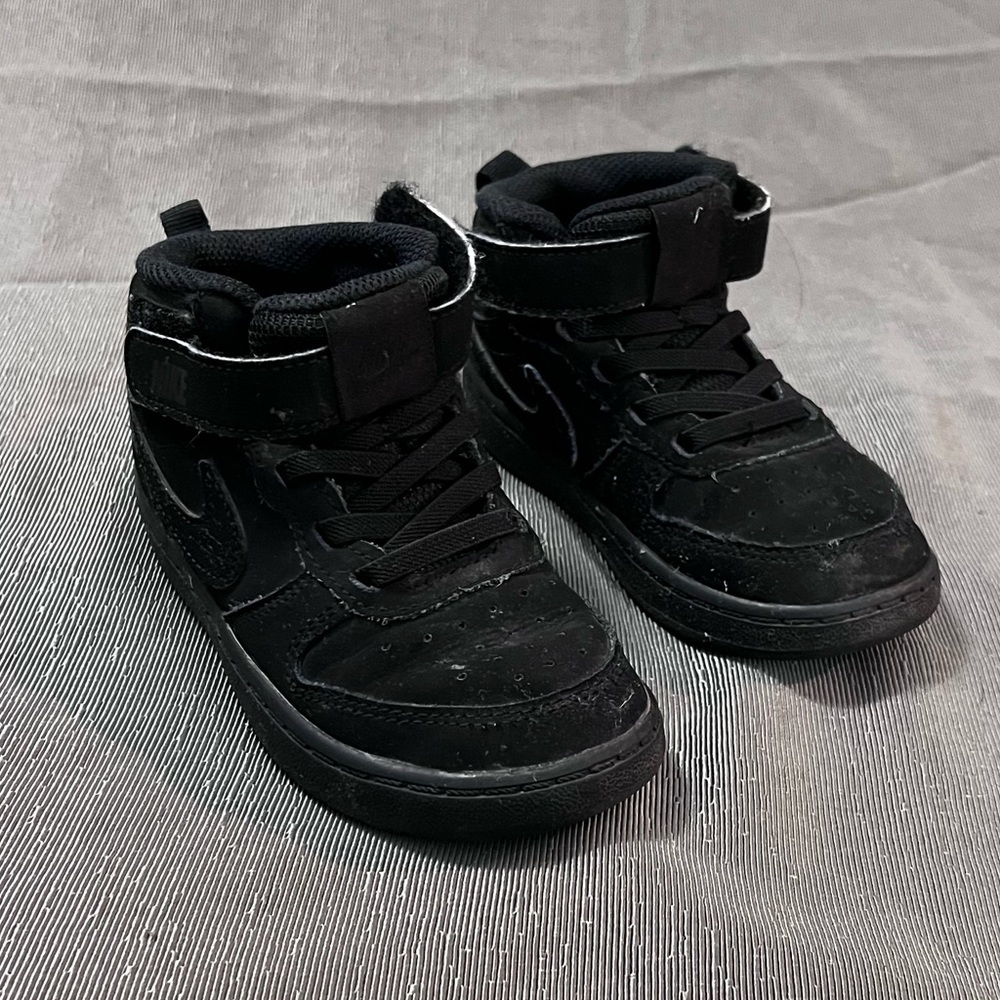 Nike Black Court Borough Mid Sneakers Shoes 9 C LIttle Kids